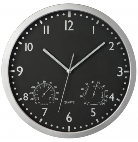 Настенные часы CrisMa с термометром черного цвета