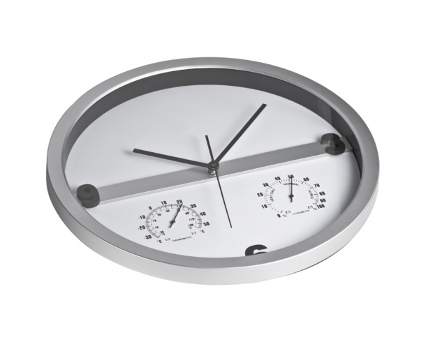 Настенные часы CrisMa с термометром и гигрометром и печатью Вашего логотипа