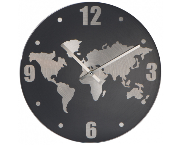 Настенные часы с декоративной картой мира 